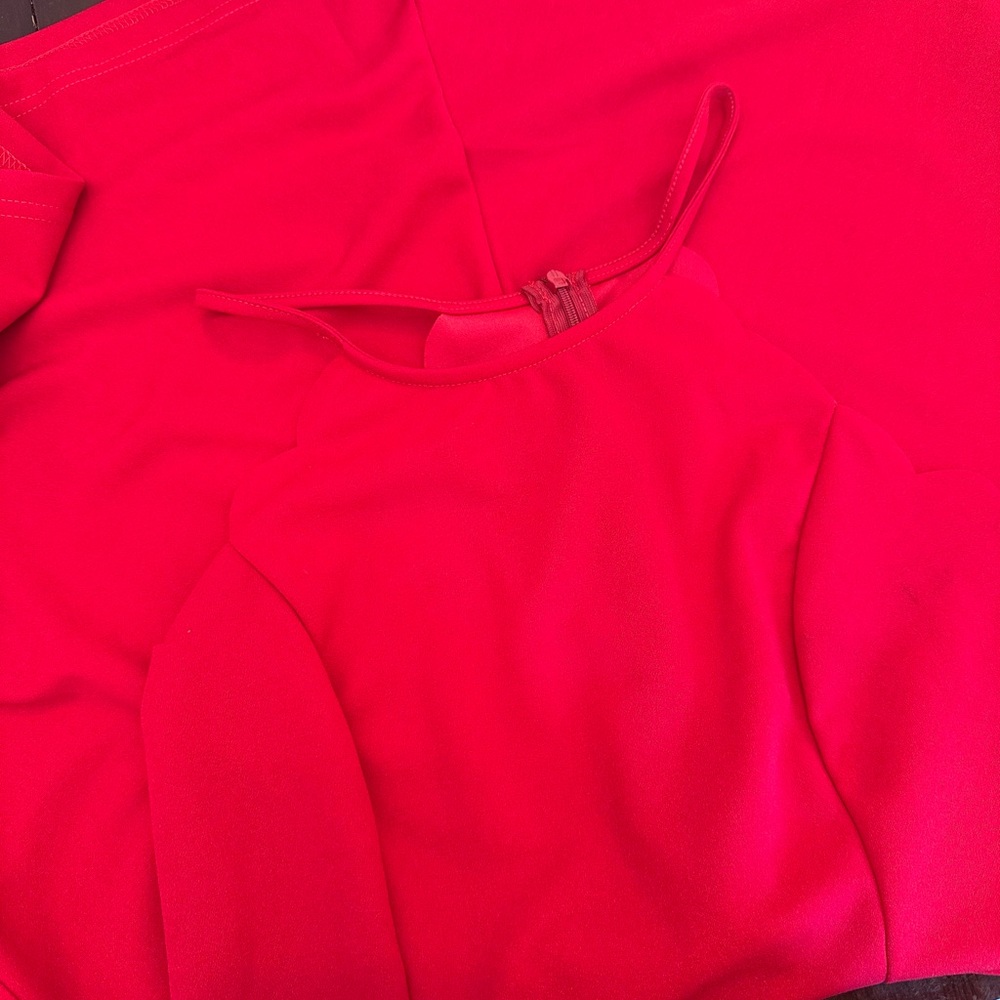 SHEIN Bold Scarlet Fabric Dress
